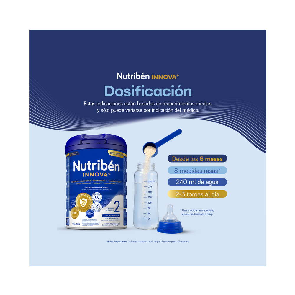 Nutribén innova® 2: Leche de fórmula de continuación para bebés de 6 a 12 meses