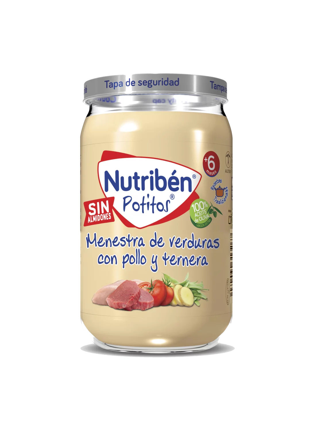Potito de carne de pollo y ternera; Menestra de verduras pollo y ternera 235gr