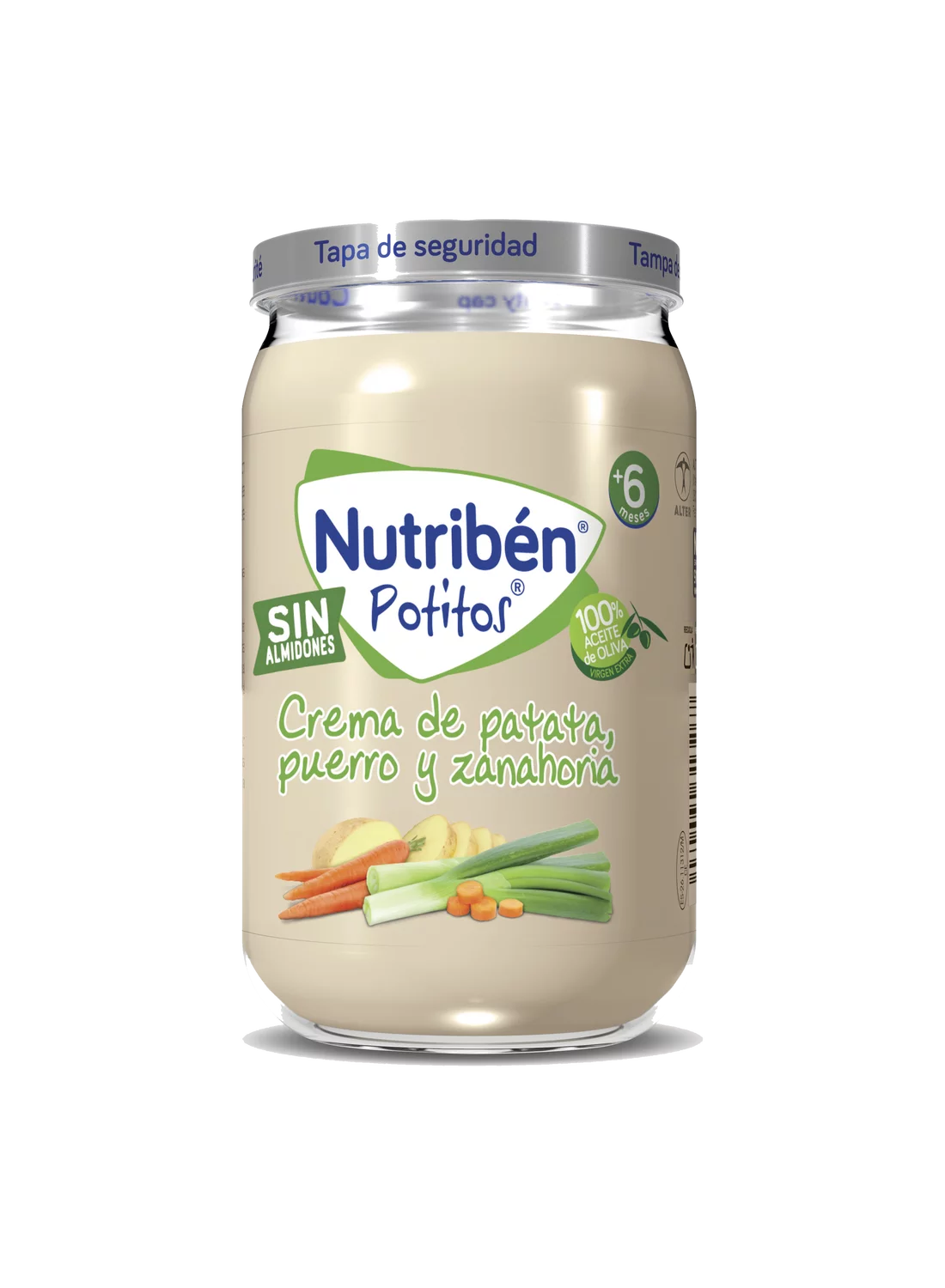 Potito de crema de patata, puerro y zanahoria