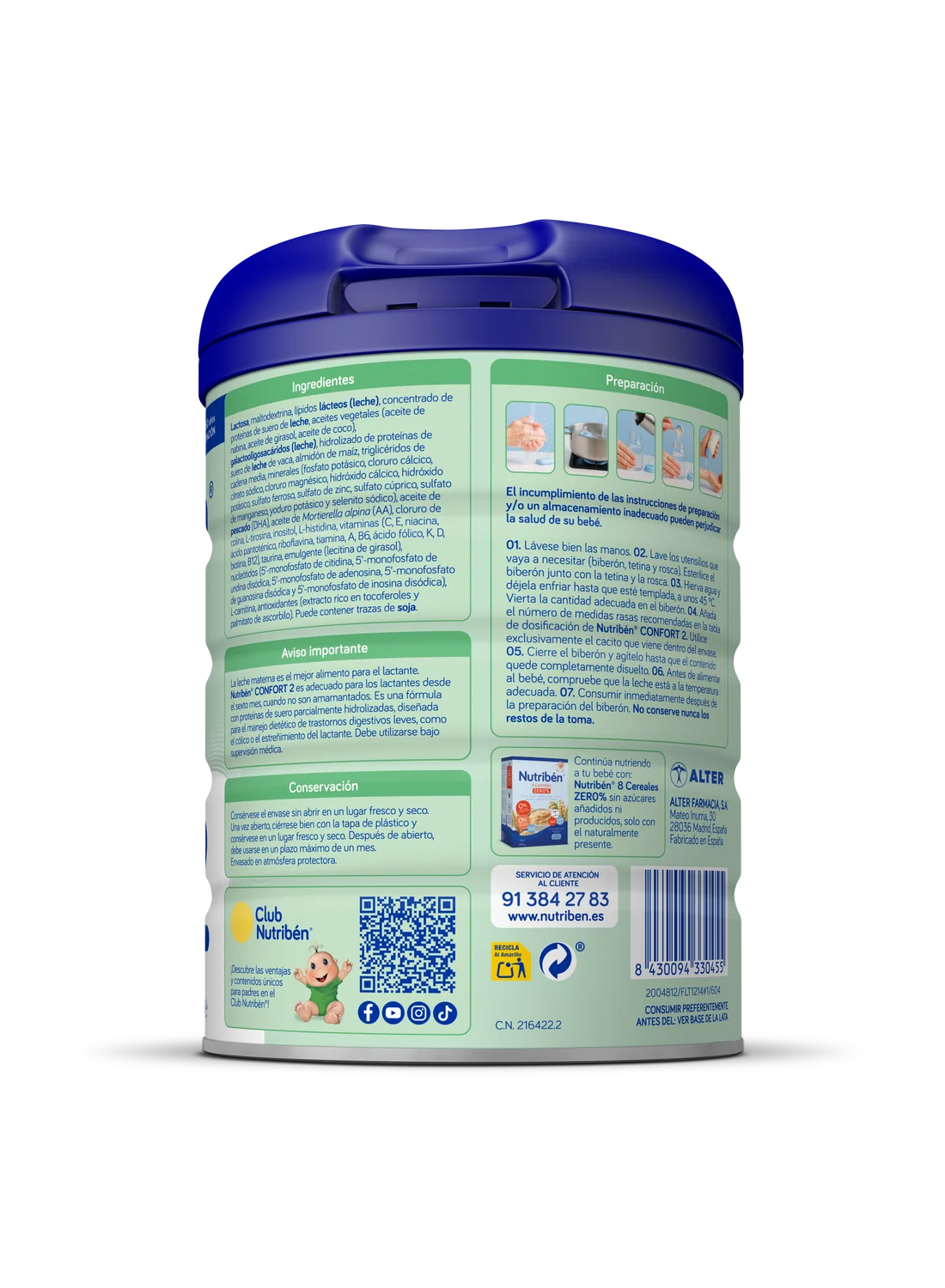 Nutribén® Confort 2: Leche de fórmula para cólicos y estreñimiento desde los 6 meses (2)
