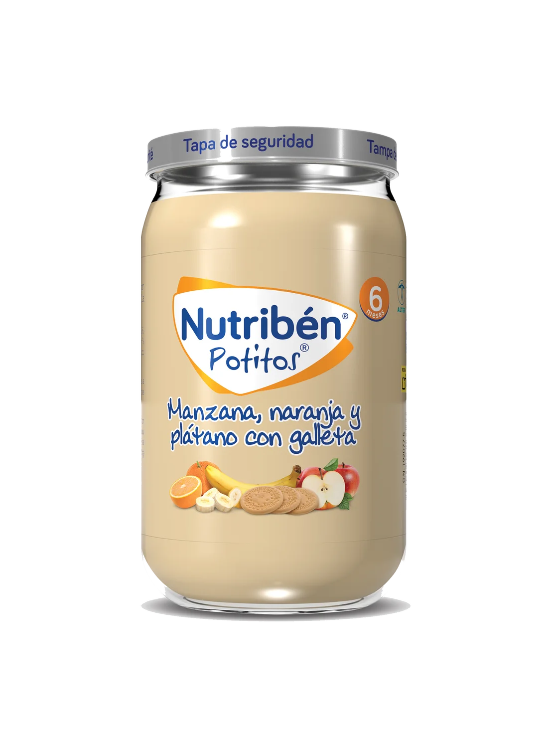 Pack 24 Potitos: Menestra de cordero, Verduritas con pollo, Arroz con merluza y Manzana, naranja, plátano y galleta (4)
