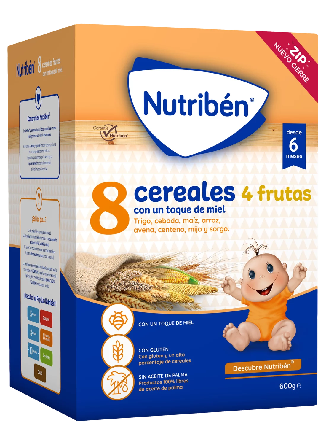 Nutribén® 8 Cereales con un toque de miel y 4 frutas: para tu bebé desde los 6 meses