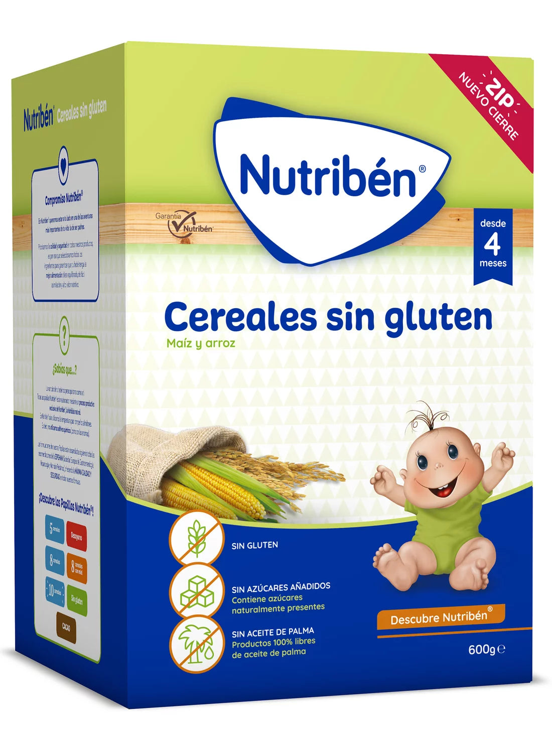 Nutribén® Cereales sin gluten: para bebés a partir de 4 meses. Sin azúcares añadidos