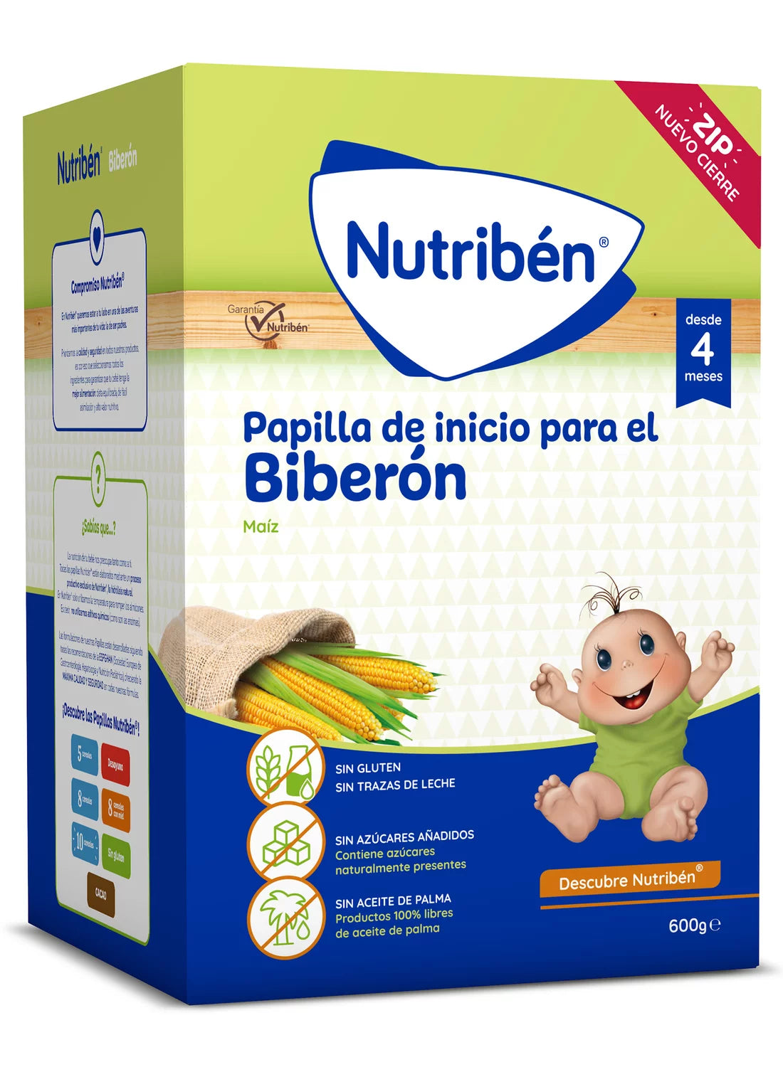 Nutribén® Papilla de inicio al biberón: cereales sin gluten para tu bebé desde los 4 meses