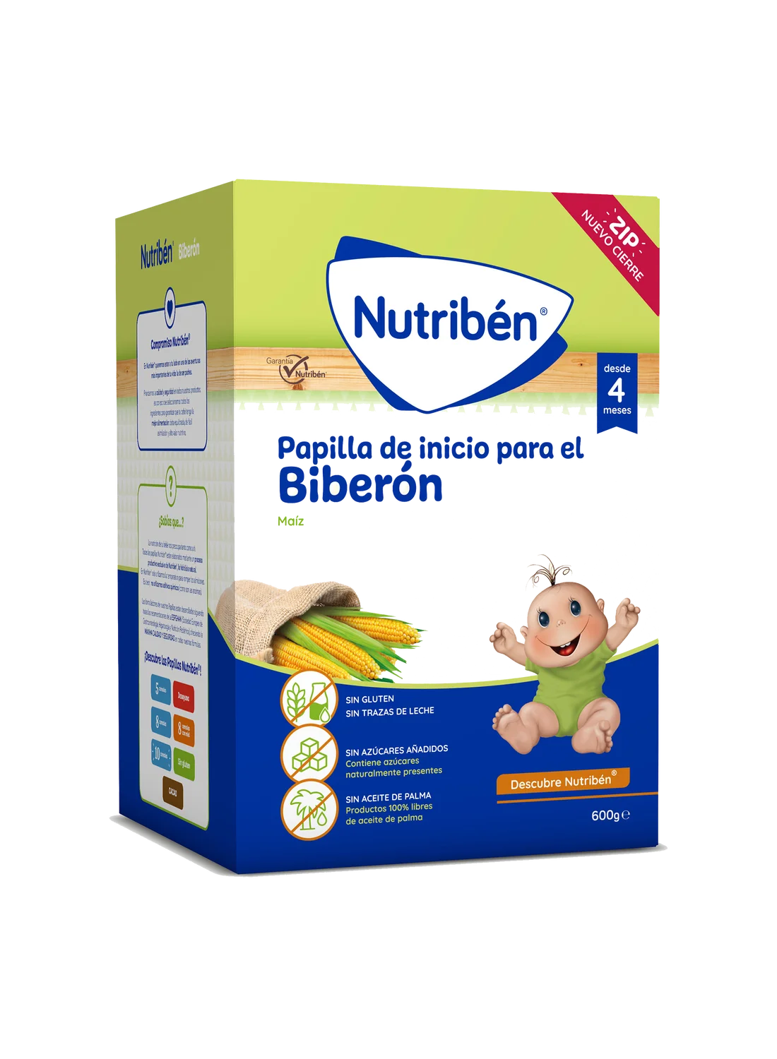 Nutribén® Papilla de inicio al biberón: cereales sin gluten para tu bebé desde los 4 meses