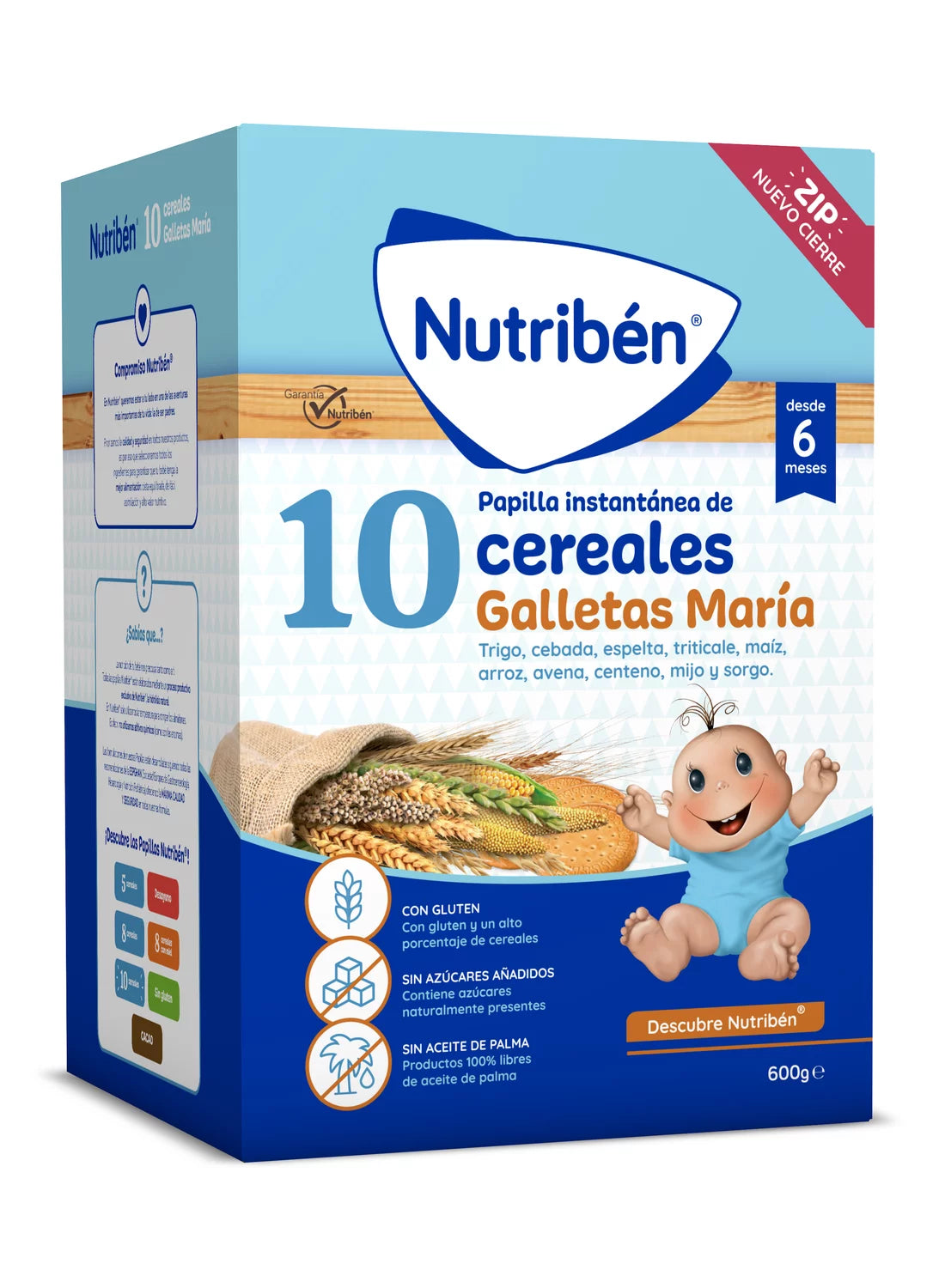 Nutribén® 10 cereales con Galletas María: para bebés a partir de 6 meses