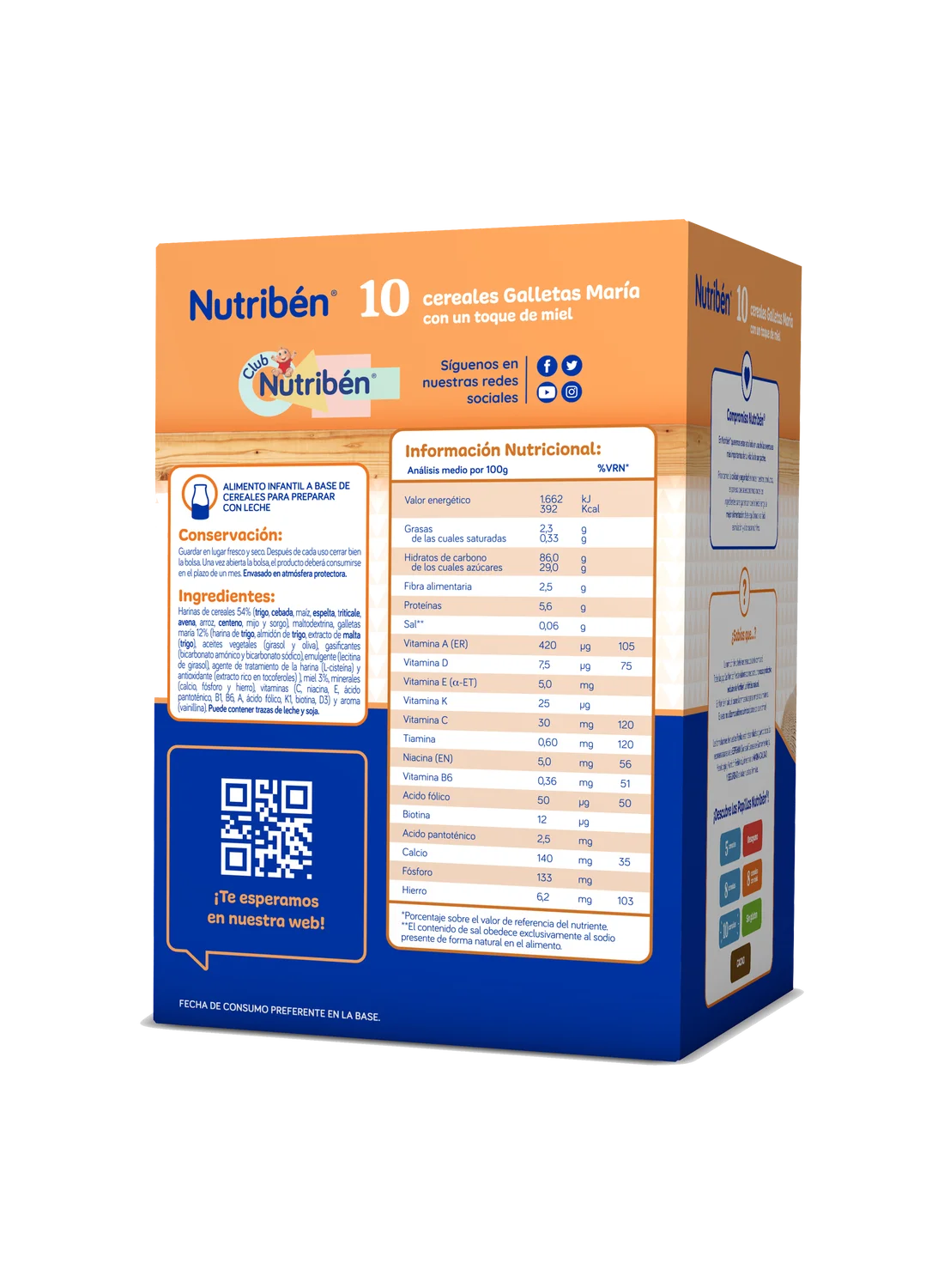 Nutribén® 10 cereales Galletas María y un toque de miel: para bebés a partir de 6 meses (1)