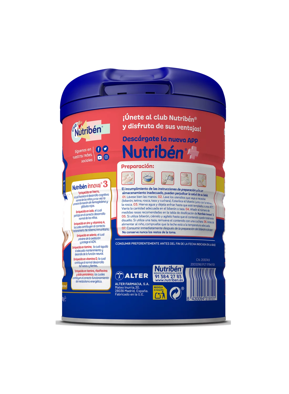 Nutribén innova® 3: Leche de fórmula de crecimiento para bebés de más de 12 meses (1)