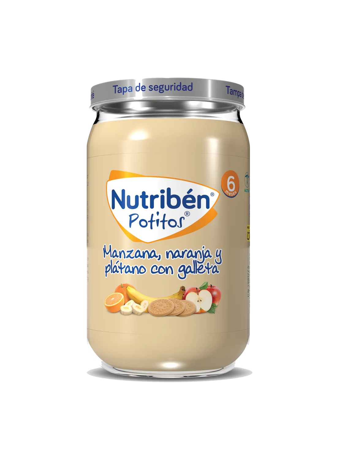Potito manzana, naranja y plátano con galleta 235gr