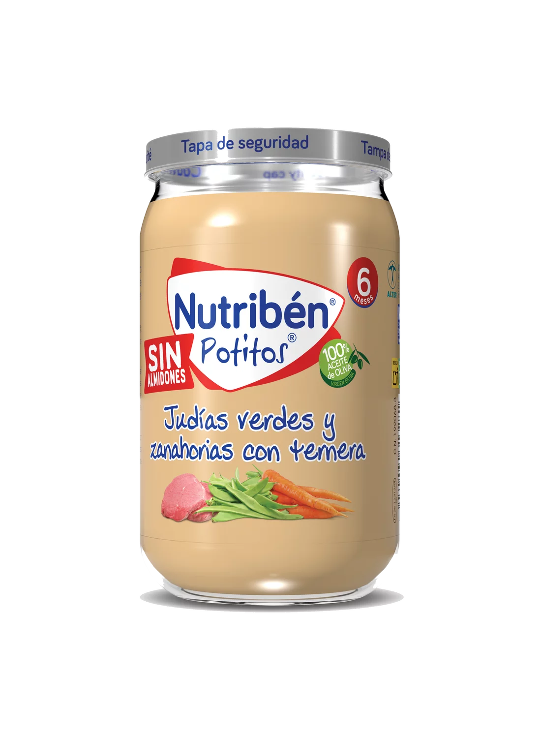 Potito de judías verdes y zanahorias con ternera