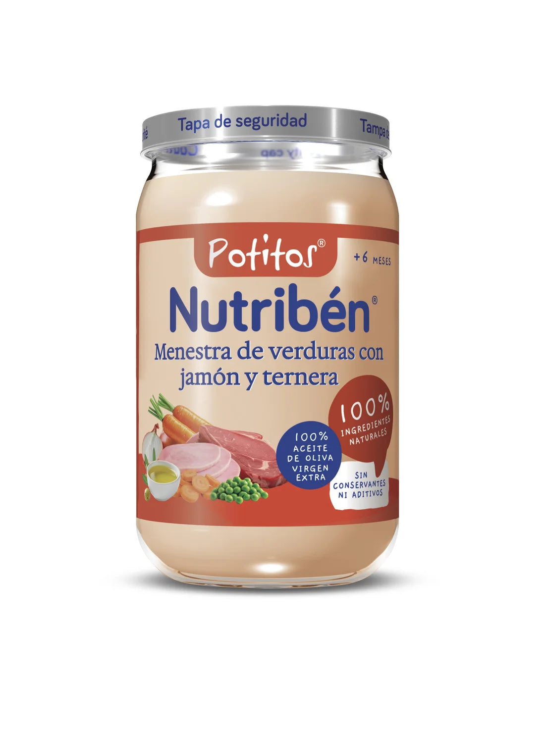 Potito de menestra de verduras con ternera y jamón