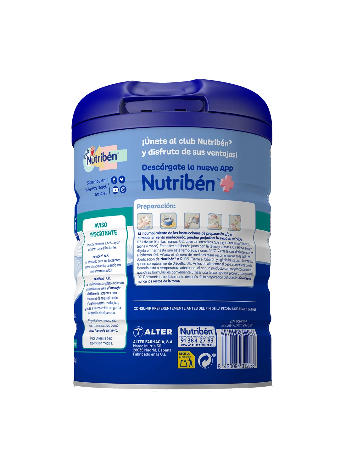 Nutribén® A.R.: Leche de fórmula para recién nacido antireflujo y antiregurgitación (2)