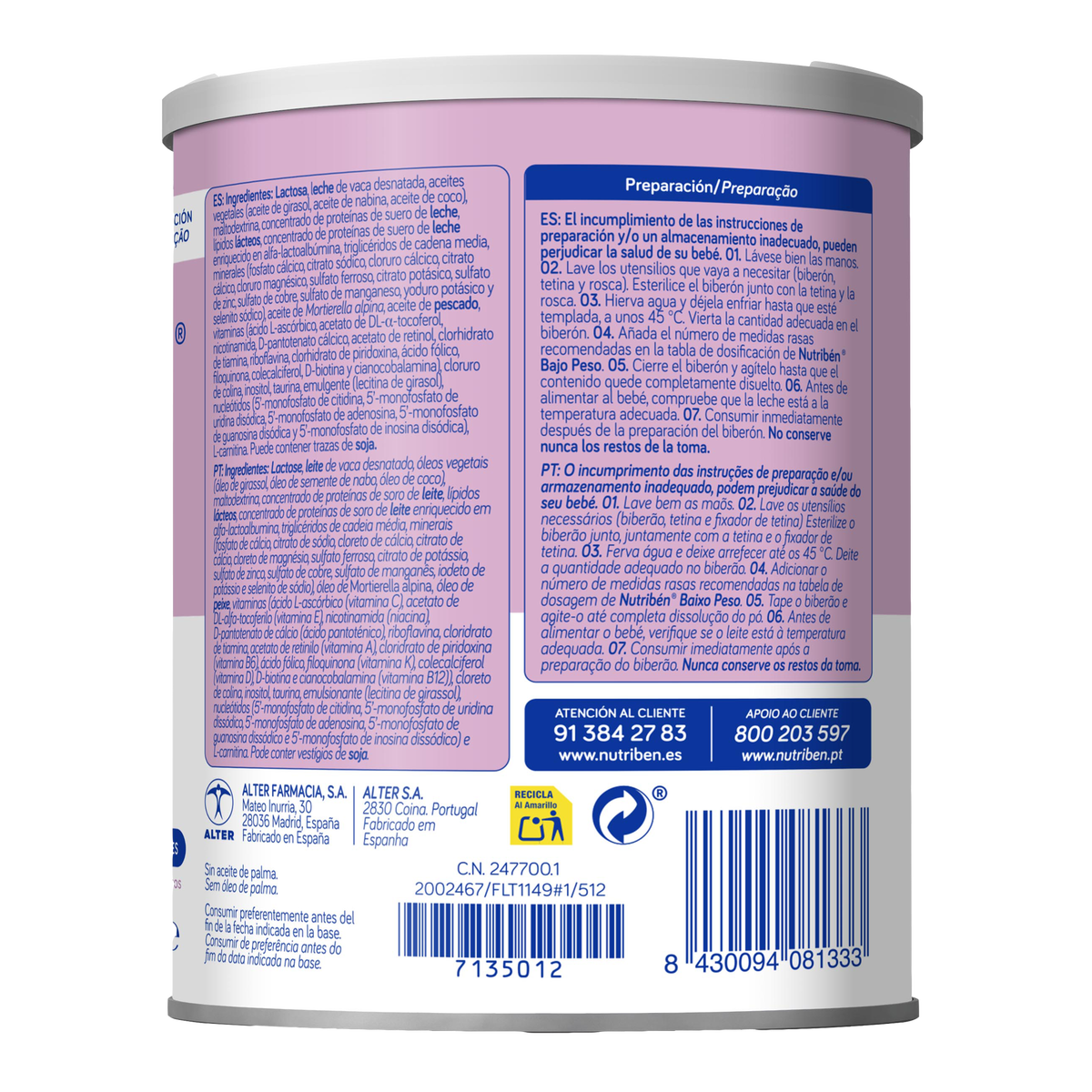 Nutribén® Bajo peso: para bebés desde el primer día