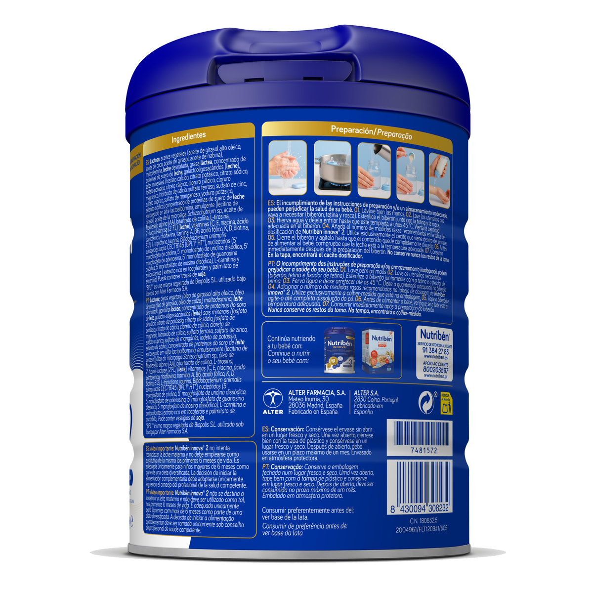 Nutribén innova® 2: Leche de fórmula de continuación para bebés de 6 a 12 meses