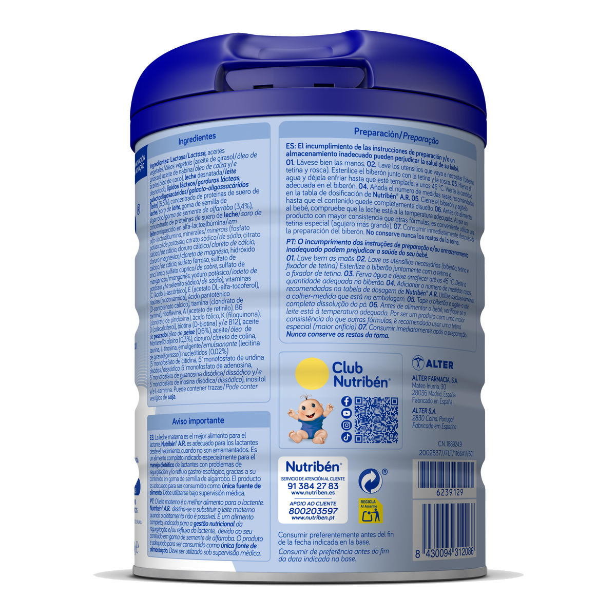 Nutribén® A.R.: Leche de fórmula para recién nacido antireflujo y antiregurgitación