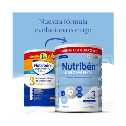 Nutribén® Crecimiento Pro+ Formato Ahorro 1Kg: Leche de fórmula de crecimiento para bebés de más de 12 meses