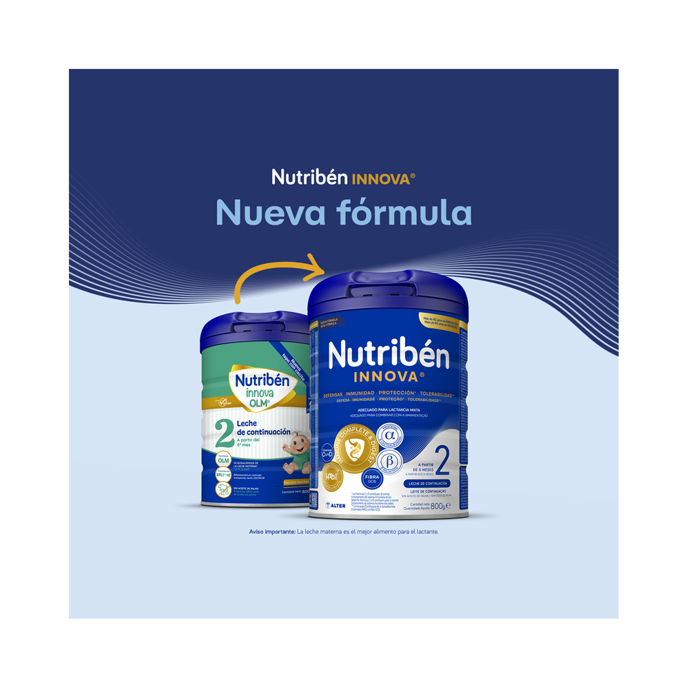 Nutribén innova® 2: Leche de fórmula de continuación para bebés de 6 a 12 meses