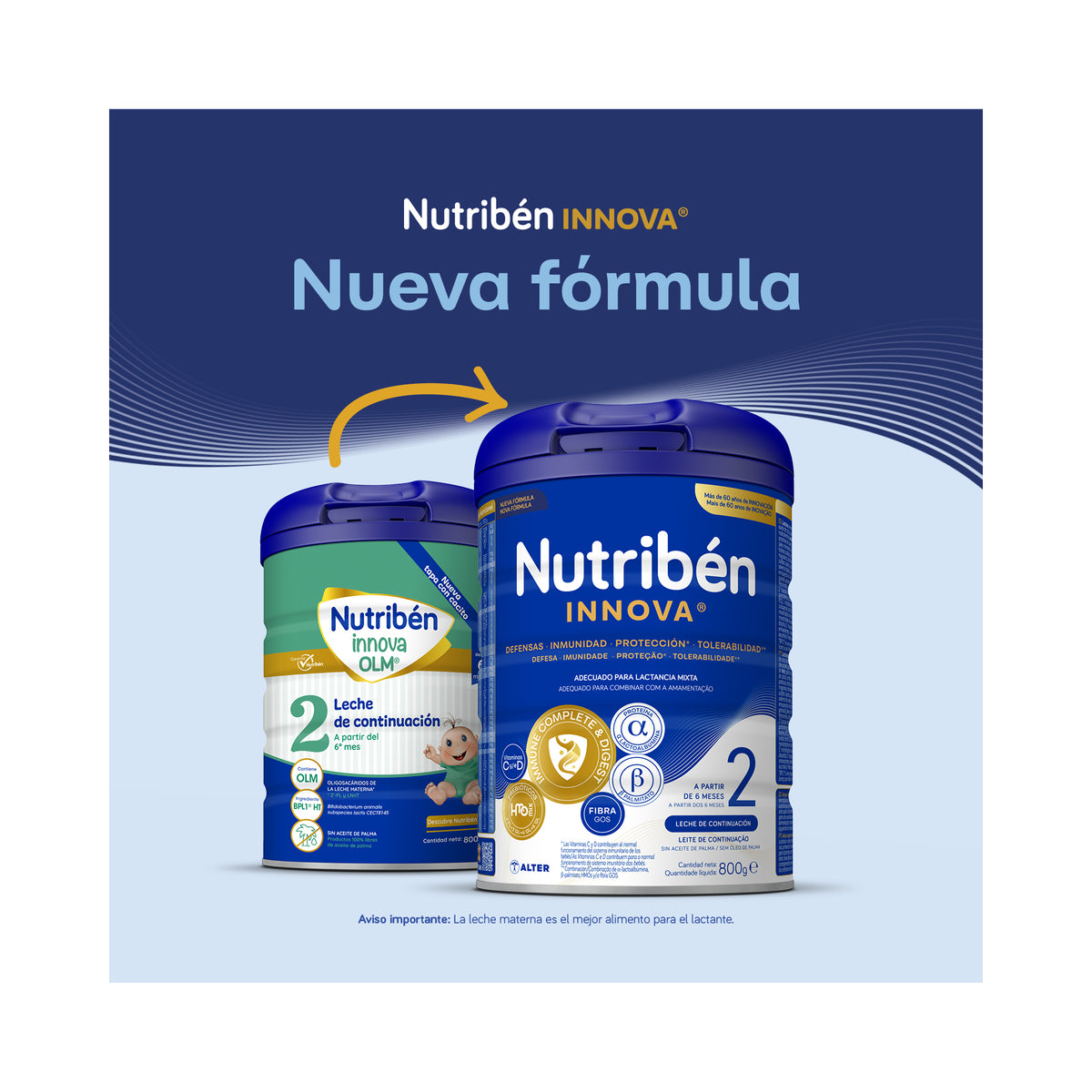 Nutribén innova® 2: Leche de fórmula de continuación para bebés de 6 a 12 meses
