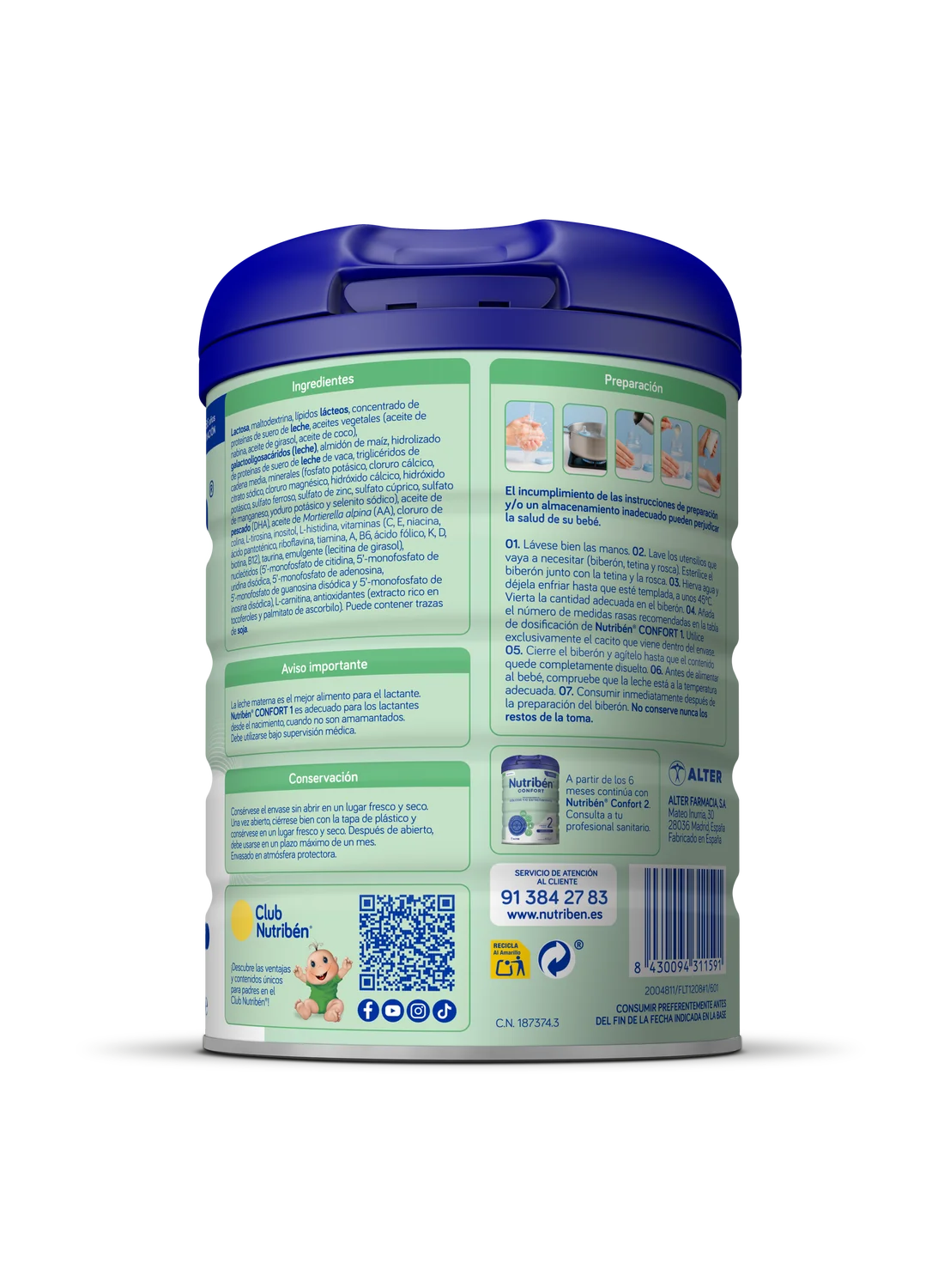 Nutribén® Confort 1: Leche de fórmula para recién nacido anticolicos y antiestreñimiento (3)