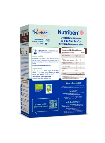 Nutribén® eco Multicereales: cereales ecológicos para bebés a partir de 6 meses Sin azúcares añadidos ni producidos* (1)