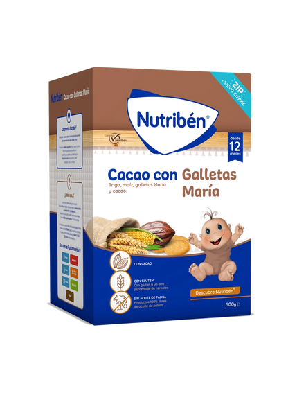 Nutribén® Cacao con galletas María: para bebés a partir de 1 año