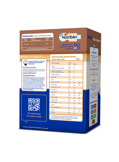 Nutribén® Cacao con galletas María: para bebés a partir de 1 año (1)