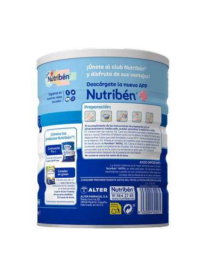 Nutribén® Natal Pro-α:  Leche de fórmula para recién nacido 800 gr (2)