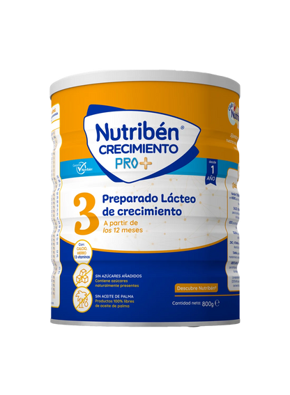 Nutribén® Crecimiento Pro+: Leche de fórmula de crecimiento para bebés de más de 12 meses