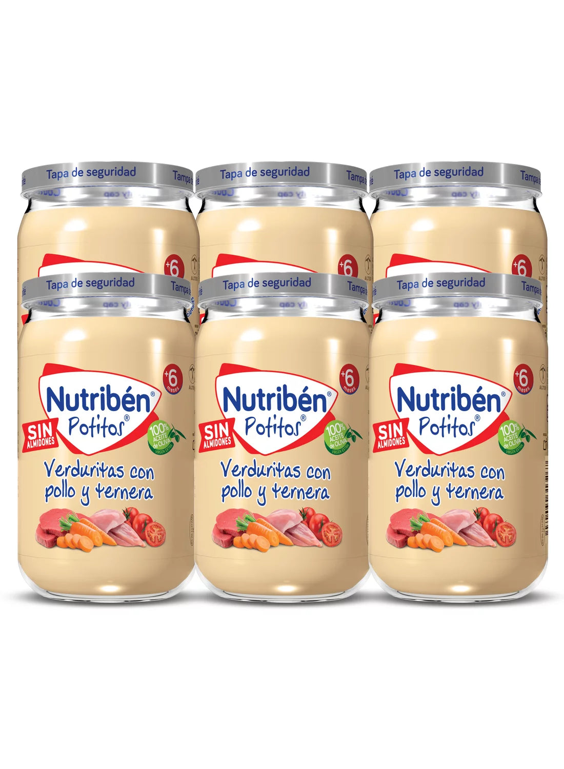 Pack ahorro de 6 Potitos de verduritas con pollo y ternera
