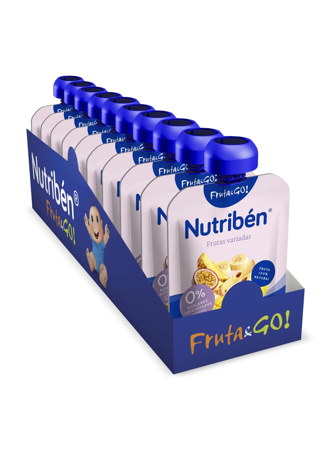 Pack ahorro de 10 bolsitas de Fruta&GO! Frutas variadas
