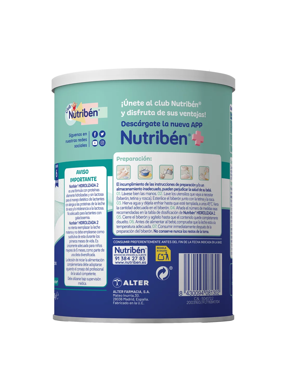 Nutribén® Hidrolizada 2: leche hidrolizada desde los 6 meses (1)