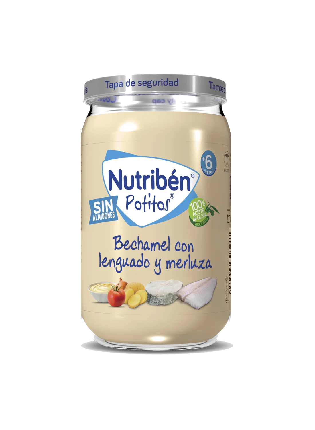 Potito bechamel con lenguado y merluza