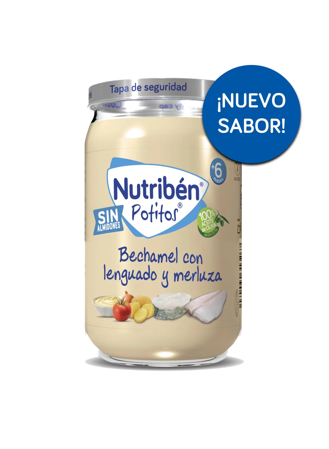 Potito bechamel con lenguado y merluza