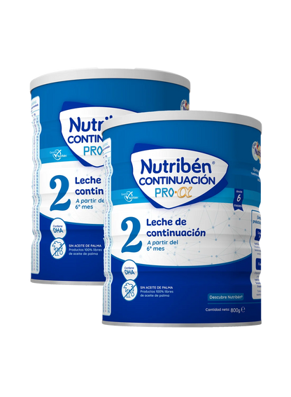 Pack ahorro Nutribén® Continuación  Pro-α  2: Leche de fórmula de continuación para bebés de 6 a 12 meses