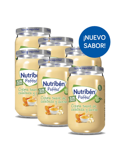 Pack ahorro de 6 Potitos crema suave de calabaza y queso