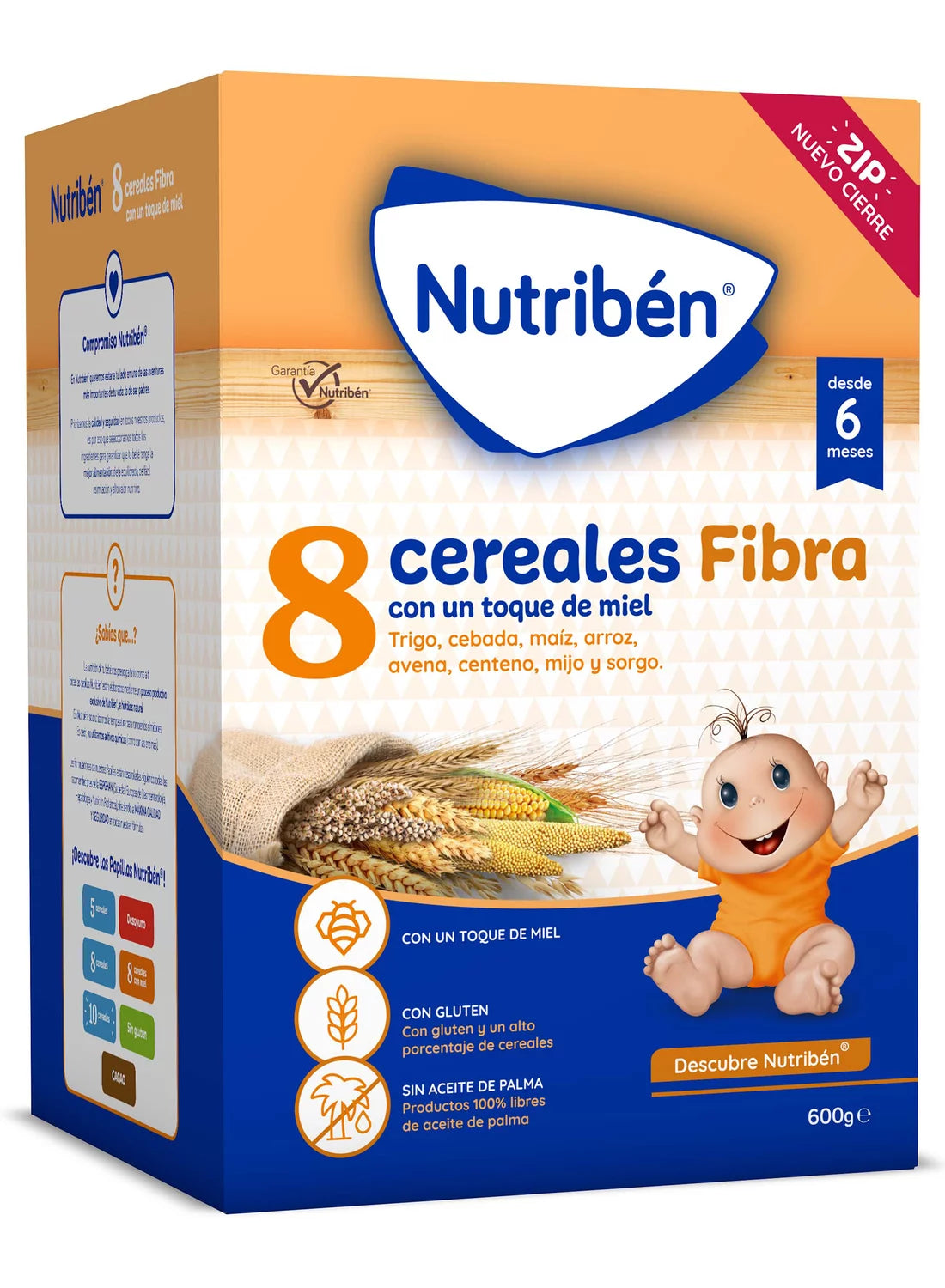 Nutribén® 8 Cereales con un toque de miel y fibra: para bebés desde los 6 meses