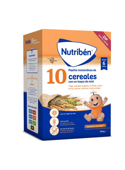 Nutribén® 10 Cereales con un toque de miel: para bebés a partir de 6 meses