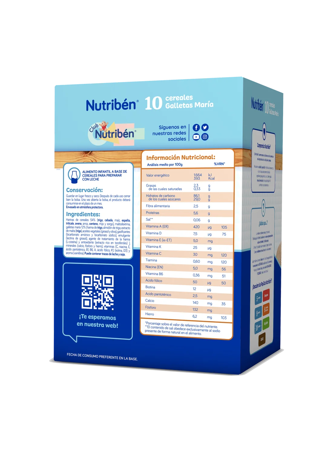 Nutribén® 10 cereales con Galletas María: para bebés a partir de 6 meses (1)