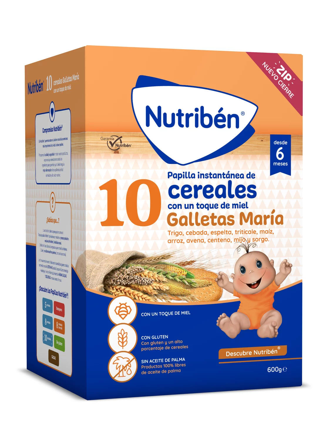 Nutribén® 10 cereales Galletas María y un toque de miel: para bebés a partir de 6 meses
