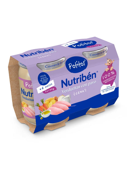 Potito para la cena: Verduritas con pavo 190gr x 2