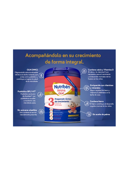 Nutribén innova® 3: Leche de fórmula de crecimiento para bebés de más de 12 meses (1)