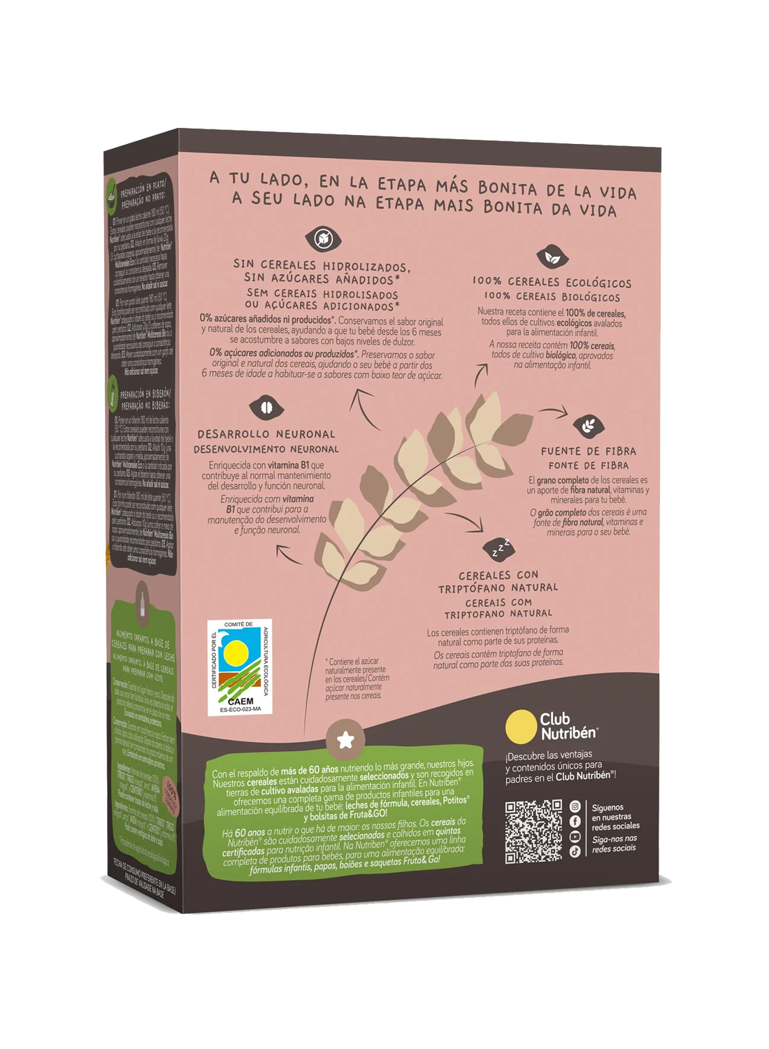 Nutribén® eco Multicereales: cereales ecológicos para bebés a partir de 6 meses Sin azúcares añadidos ni producidos*